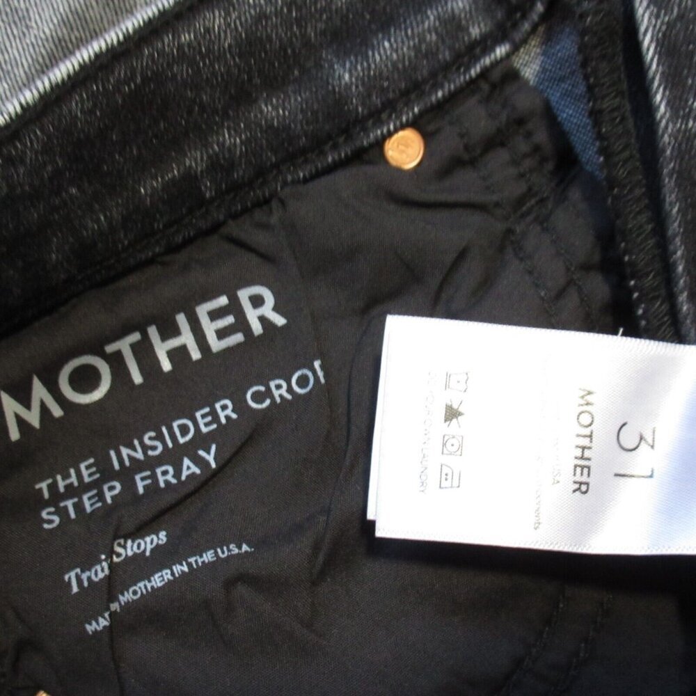 NWT Mother Insider Crop Step Fray in Train Stops Mineral Wash Stretch Jeans 31 - Picture 7 of 11